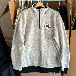 Men’s KC Chiefs Half-Zip Sweater; Size L; Like New!
